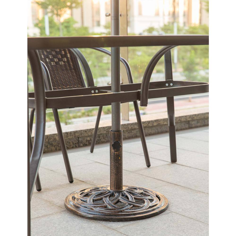20 lb. Bronze Cast Iron Round Patio Umbrella Base Holder