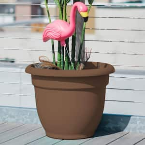 Ariana 21.5 in. Chocolate Brown Plastic Self-Watering Planter