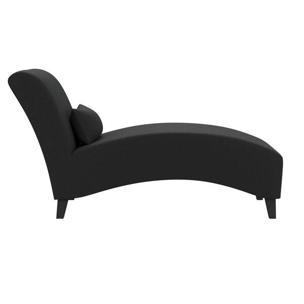 black microfiber chaise lounge