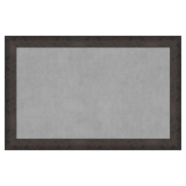 Amanti Art Dappled Black Brown 45 in. x 29 in. Framed Magnetic Board