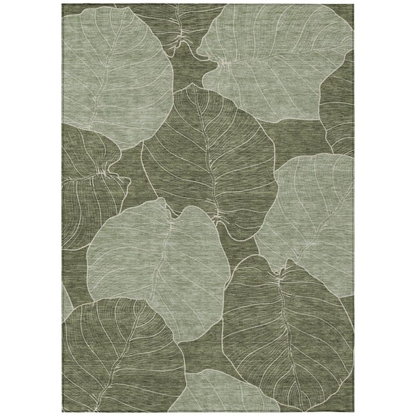 Chantille Machine Washable Indoor/Outdoor Abstract ACN2506 Olive 3 ft. x 4 ft. Area Rug