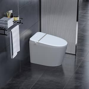 Instantheating Smart Elongated Bidet Toilet 1.27 GPF with Adjustable Sprayer Settings in White Gold