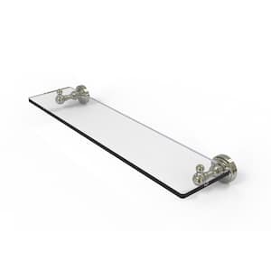 Waverly Place Collection 22 in. Glass Vanity Shelf with Beveled Edges in Polished Nickel