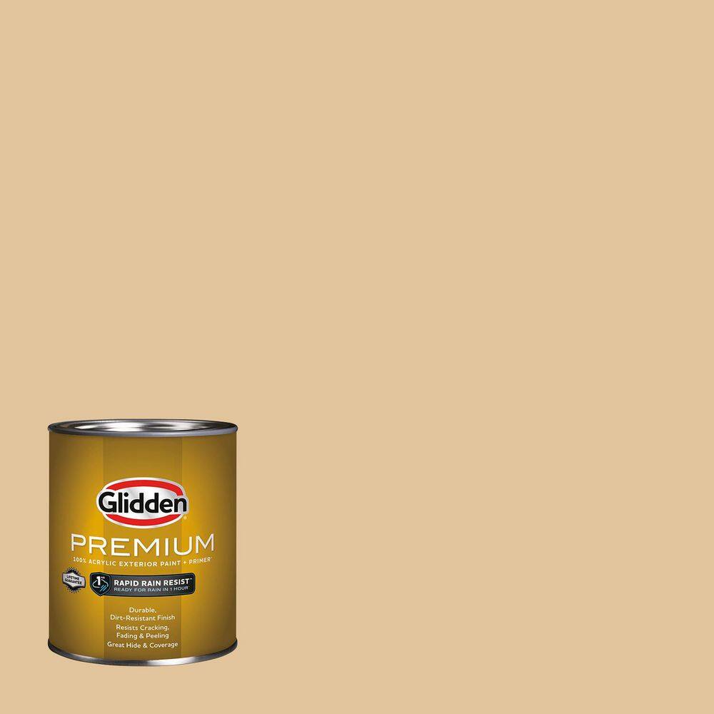 Glidden Premium 1 qt. Faint Fawn PPG1089-4 Satin Exterior Latex