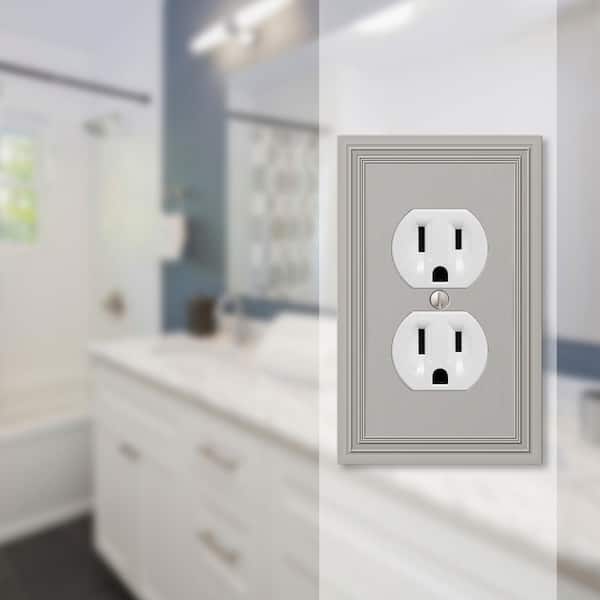 Hallcrest 1 Gang Duplex Metal Wall Plate - Satin Nickel