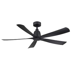 Kute5 52 in. Indoor/Outdoor Ceiling Fan with Black Blades, Remote Control and DC Motor in Black