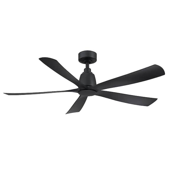 FANIMATION Kute5 52 in. Indoor/Outdoor Ceiling Fan with Black Blades, Remote Control and DC Motor in Black