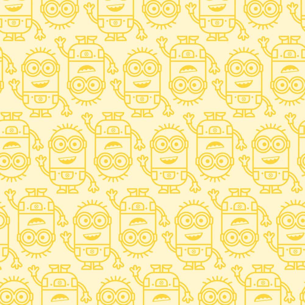 RoomMates Universal Minions Line Art Yellow Peel and Stick Wallpaper