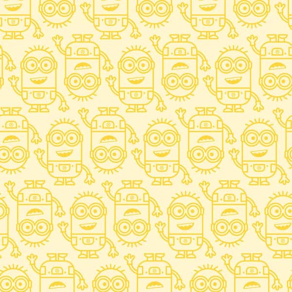 RoomMates Universal Minions Line Art Yellow Peel and Stick Wallpaper