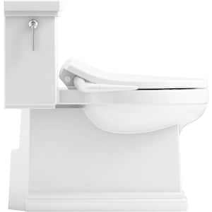 Tresham 1-piece 1.28 GPF Single Flush Elongated Toilet with Puretide Manual Bidet Toilet Seat in White