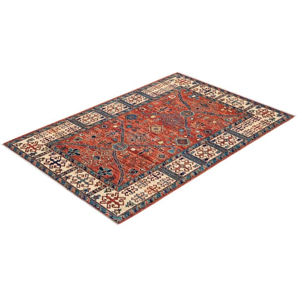 Serapi Orange 4 ft. x 6 ft. Tribal Wool Indoor Area Rug