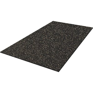 FlooringInc Brown Recycled Rubber 4 ft. W x 6 ft. L x 3/8 in. T Gym Exercise Recycled Rubber Mat (24 sq. ft.)