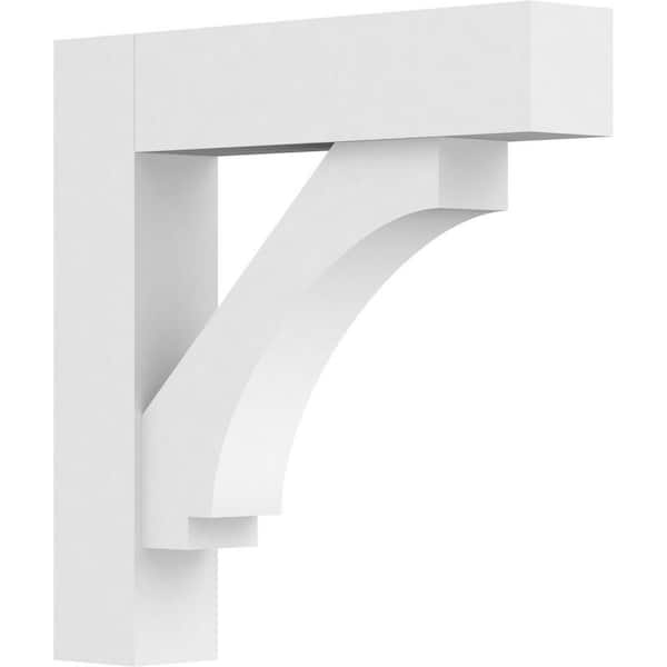 Ekena Millwork Standard Imperial 3 in. W x 16 in. H x 16 in. D Signature Urethane Polyurethane Bracket With Block Ends