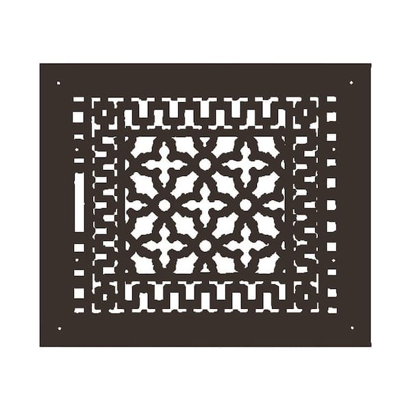Reggio Registers Scroll Series 10-1/4 in. x 12-1/4 in. Aluminum Grille, Oil Rubbed Bronze with Mounting Holes