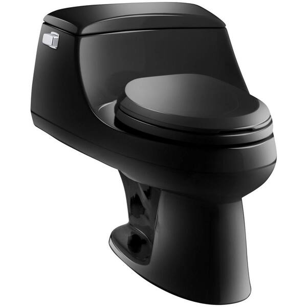 KOHLER San Raphael 1-piece 1.6 GPF Single Flush Elongated Toilet in Black Black