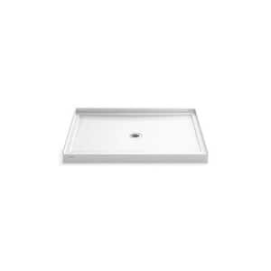 Guard 50 in. L x 38 in. W Alcove Shower Pan Base with Center Drain in White