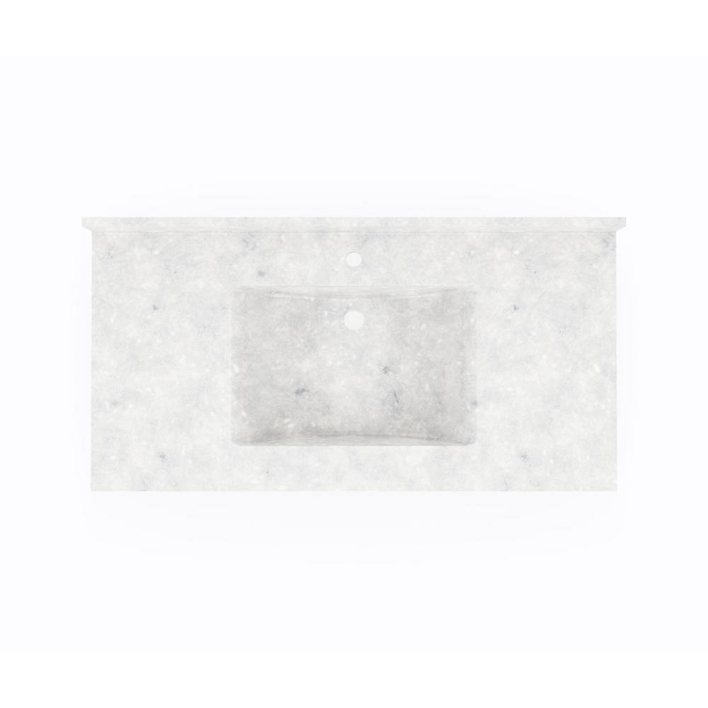 Ice Gray Engineered Solid Surface 43'' Single Bathroom Vanity Top with Sink