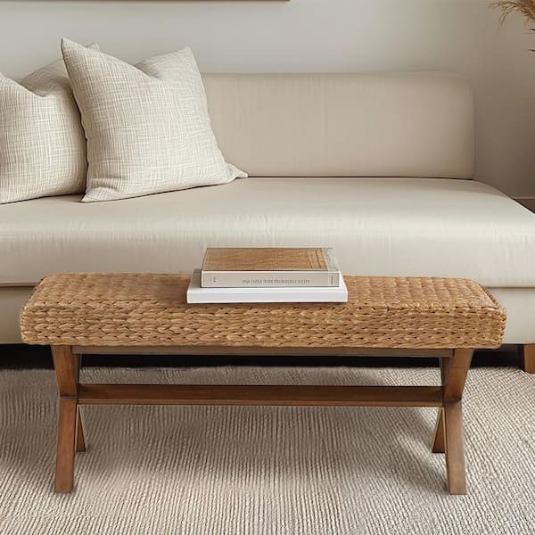 INK+IVY Seadrift Brown Dining Bench 45 in. W x 17 in. D x 18 in. H Bench