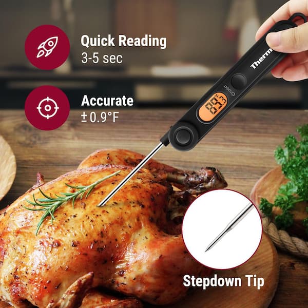 1pc Digital Meat Thermometer Waterproof Instant Read Food