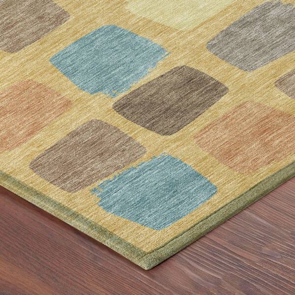 Chantille Machine Washable Indoor/Outdoor Abstract ACN2501 Gold 9 ft. x 12 ft. Area Rug