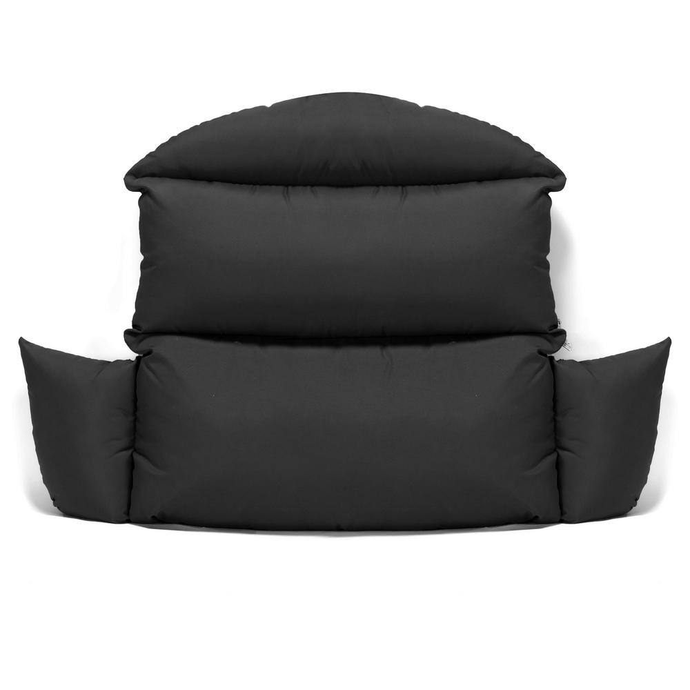 Black Cotton 2-Person Hanging Swing Chair Cushion