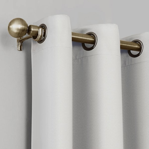 Exavion Curtain Rod 48-84 inch - Dark Walnut Canora Grey Finish: Pearl White