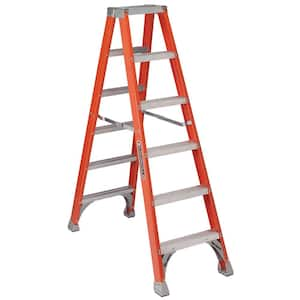 Louisville Ladder 6 Ft. Fiberglass Step Ladder With Molded Top, Type Ia, 300  Lbs. Load Capacity, L-3016-06 