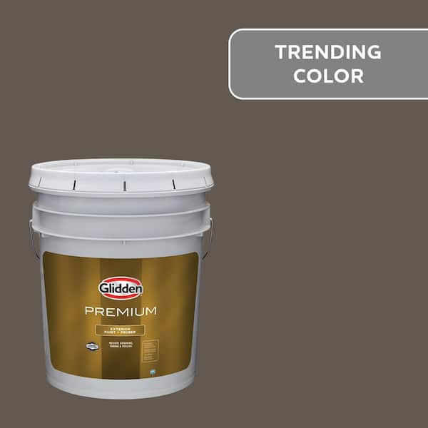 Glidden Premium 5 gal. PPG1019-7 Intrigue Flat Exterior Latex Paint