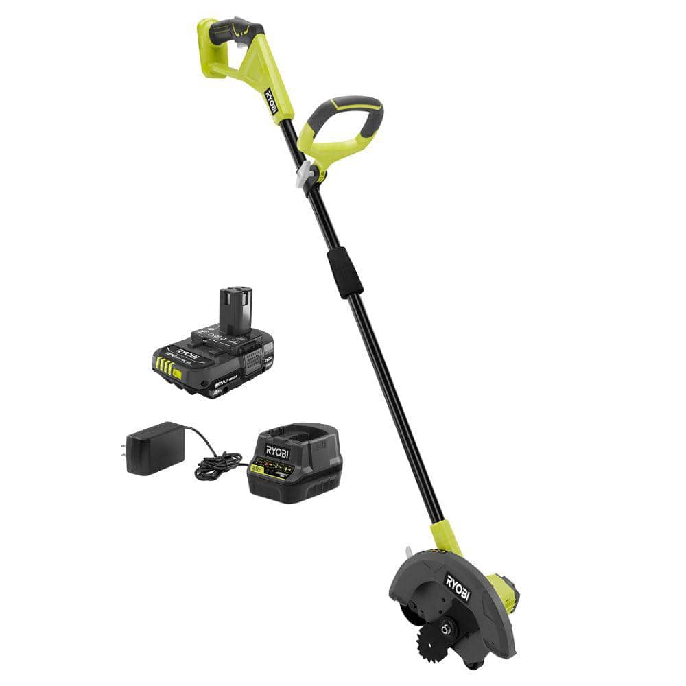 RYOBI ONE+ 18V 9 in. Cordless Battery Edger with 2.0 Ah Battery and Charger