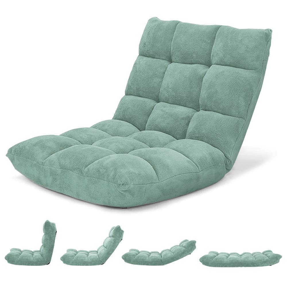 14-Position Adjustable Floor Chair Folding Lazy Sofa with 60D High-Density Sponge Padding, Green price history on PriceWatchPro