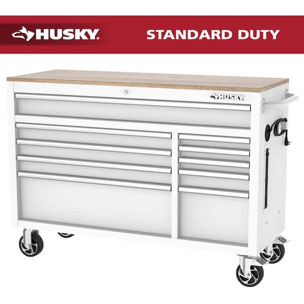 Modular Tool Storage 52 in. W White Mobile Workbench Cabinet