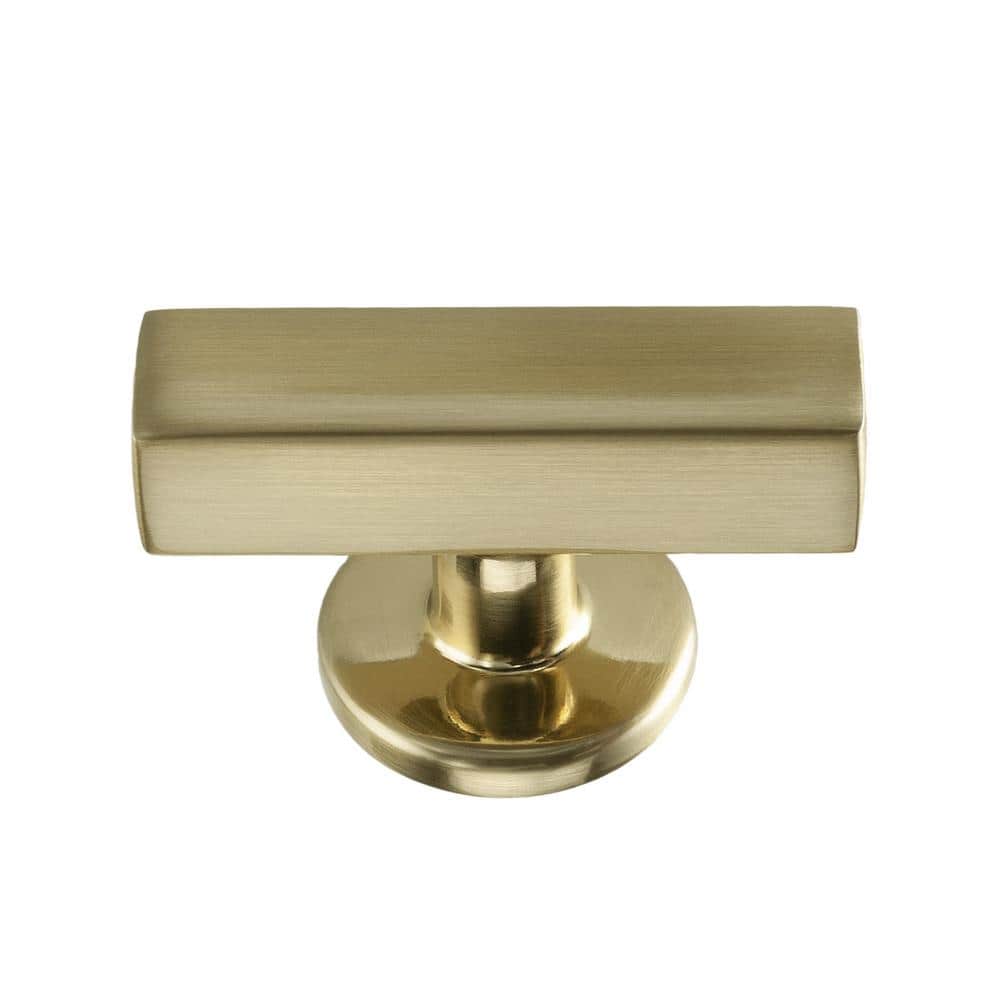 Flynn Satin Brass Modern T-Handle Bar Knob