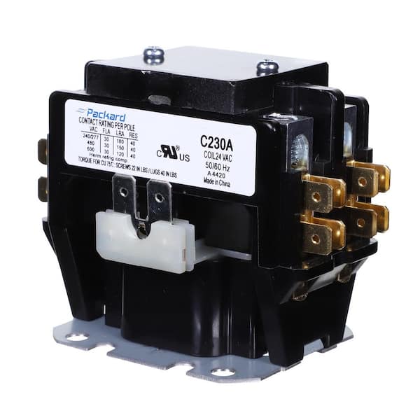 Packard 2 Pole 30 Amp 24 VAC Contactor C230A - The Home Depot