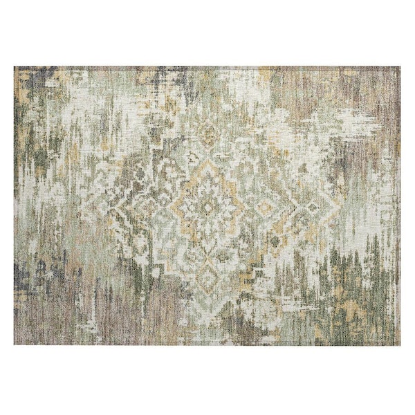 Chantille Machine Washable Indoor/Outdoor Abstract ACN2765 Sage 2 ft. x 3 ft. Accent Rug
