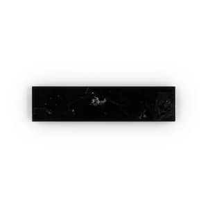 Nero Marquina Black 2 in x 8 in Polished Subway Marble Wall and Floor Tile (3.333 Sq. Ft./Case)