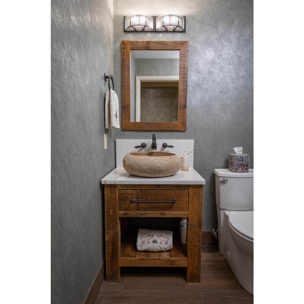 Natural River Rock Stone Bathroom Sink with Polished Interior