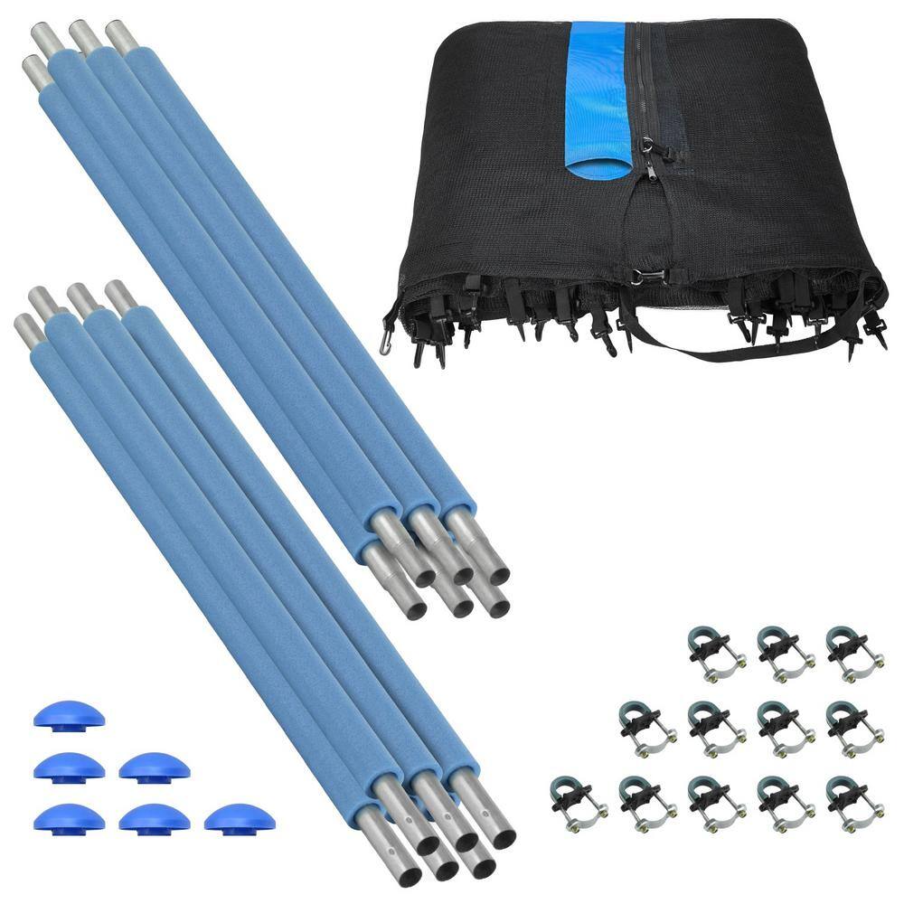 Machrus 13ft. Round Trampoline Safety Enclosure Set Includes Net, 6 Poles, Caps and Foam Sleeves Only