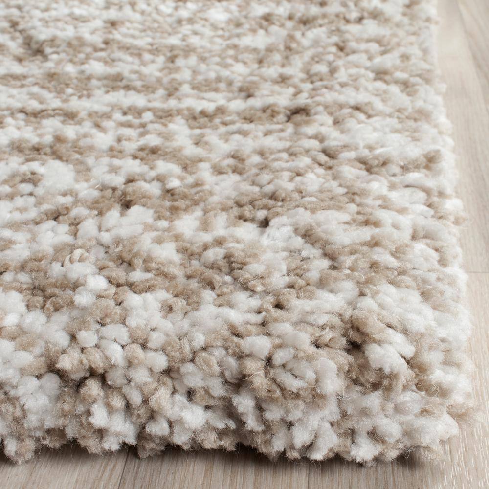 Ivory Hand-Tufted Rectangular Shag Area Rug