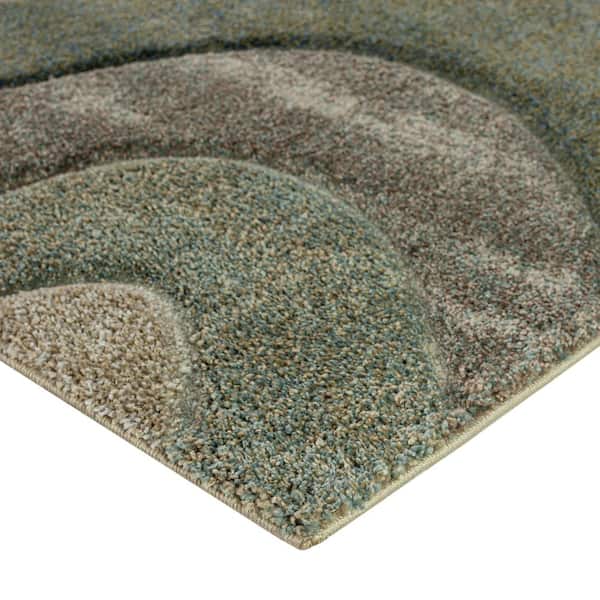 Carmona 8 ft. x 10 ft. Green Abstract Rug