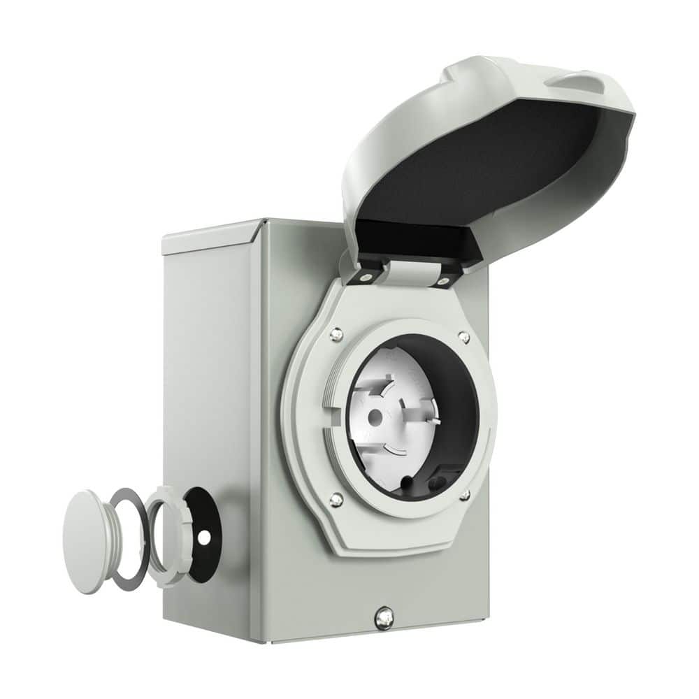 小物 0220&0502 N/A 50 Amp NEMA SS2-50P 125/250V 12500W Generator Inlet Box w/ LED