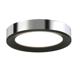 Alta 12 in. 17.5-Watt Black and Chrome Integrated LED Flush Mount