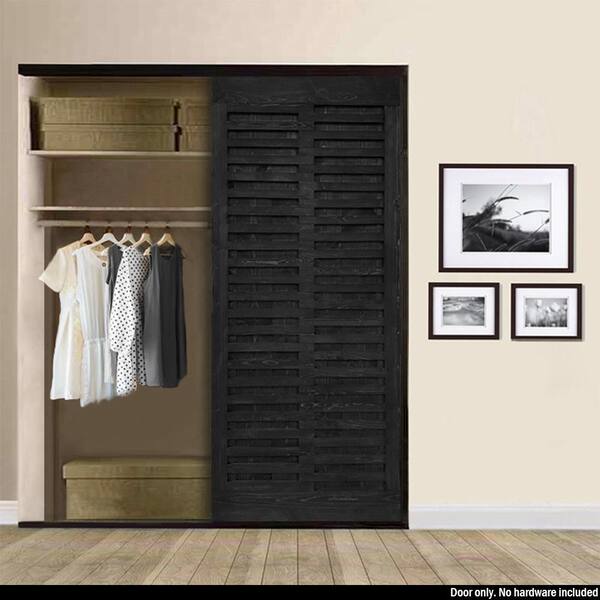 Frameport 36-in x 84-in Espresso Stained Pine Wood Single Barn Door (Hardware Included) Frameport 36-in x 84-in Espresso Stained Pine Wood Single Barn Door (Hardware Included)