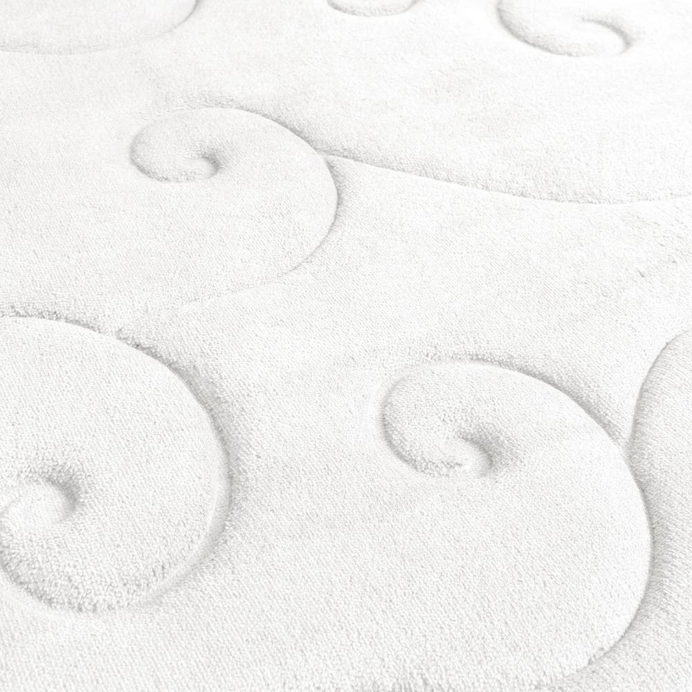 White Coral Fleece Memory Foam Bath Mat Set