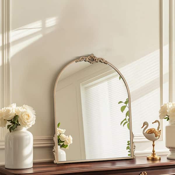 Elevatehome 20 in. W x 26 in. H Modern Gold Arched Framed Accent Dresser  Mirror Accent Wall Decorative Mirror 31011-GD - The Home Depot