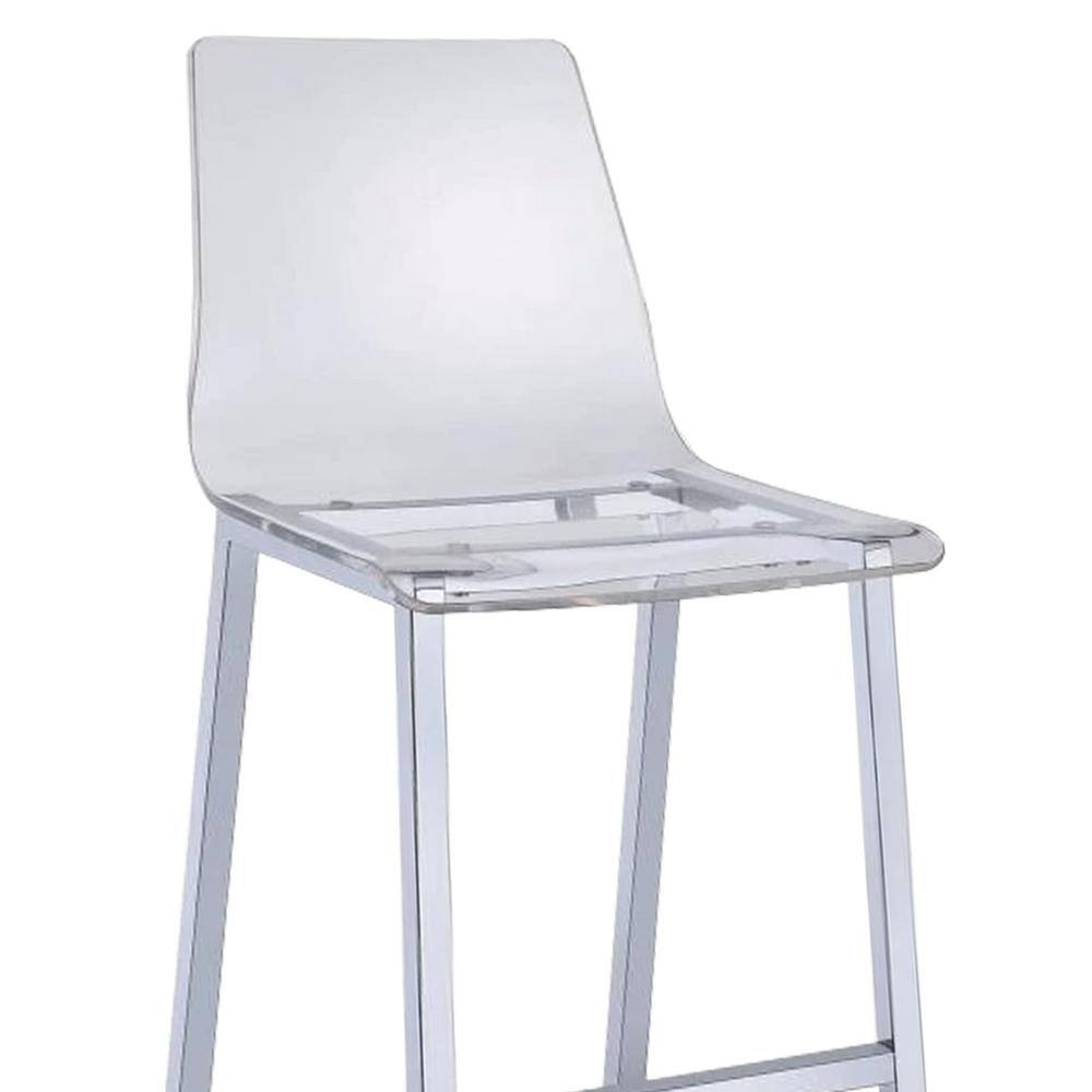 Elegant 30" Clear Acrylic and Chrome Bar Height Stool