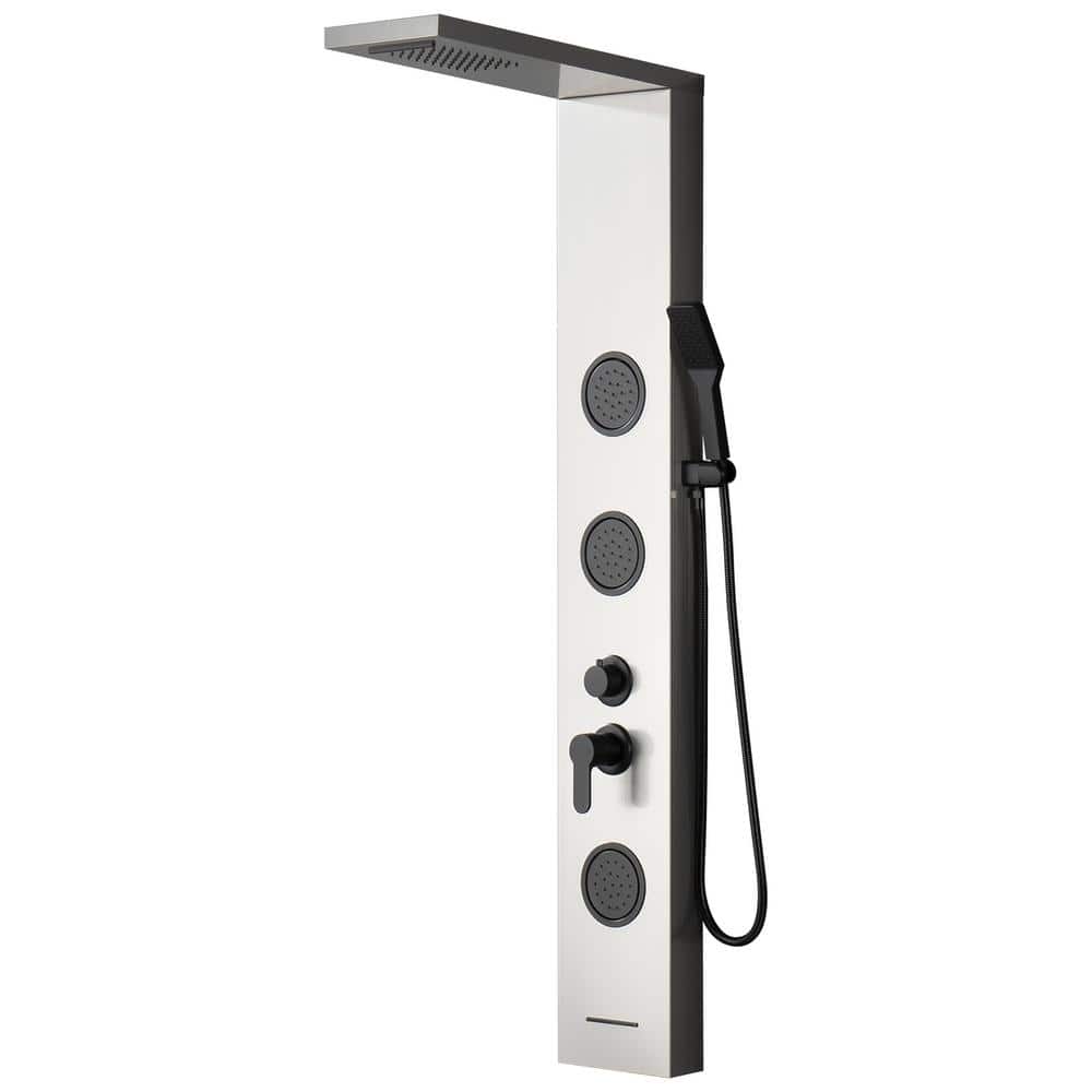 Black Nickel 57.99'' Shower Panel with Rainfall and Body Jets