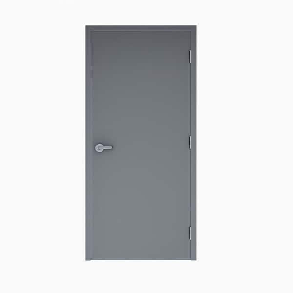 Flush Doors Series 36 in. x 84 in. Right-Handed Stainless Steel Finish Metal Commercial Door Kit w/ Frame and Hardware