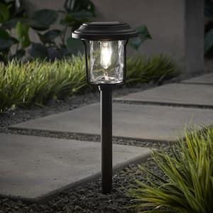 Laurelview 14 Lumen Black LED Weather Resistant Outdoor Solar Path Light with Glass Lens (12-Pack)