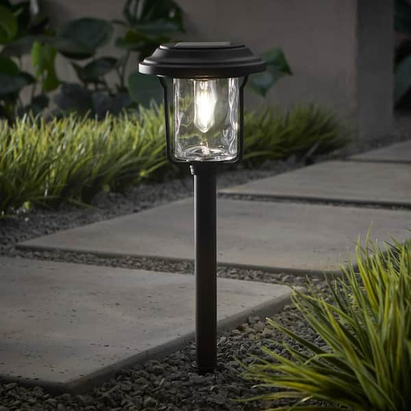 Laurelview 14 Lumen Black LED Weather Resistant Outdoor Solar Path Light with Glass Lens