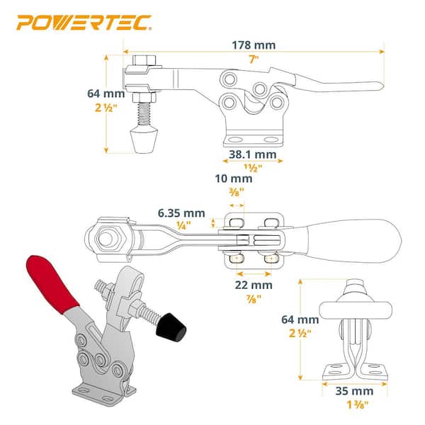 INGDAUM® Horizontal Clamp Adjustable Toggle Lever Clamp